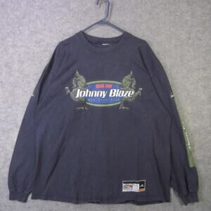Vintage Johnny Blaze Shirt Mens 2XL Navy Long Sleeve Dragon Urban 90s Streetwear